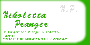 nikoletta pranger business card